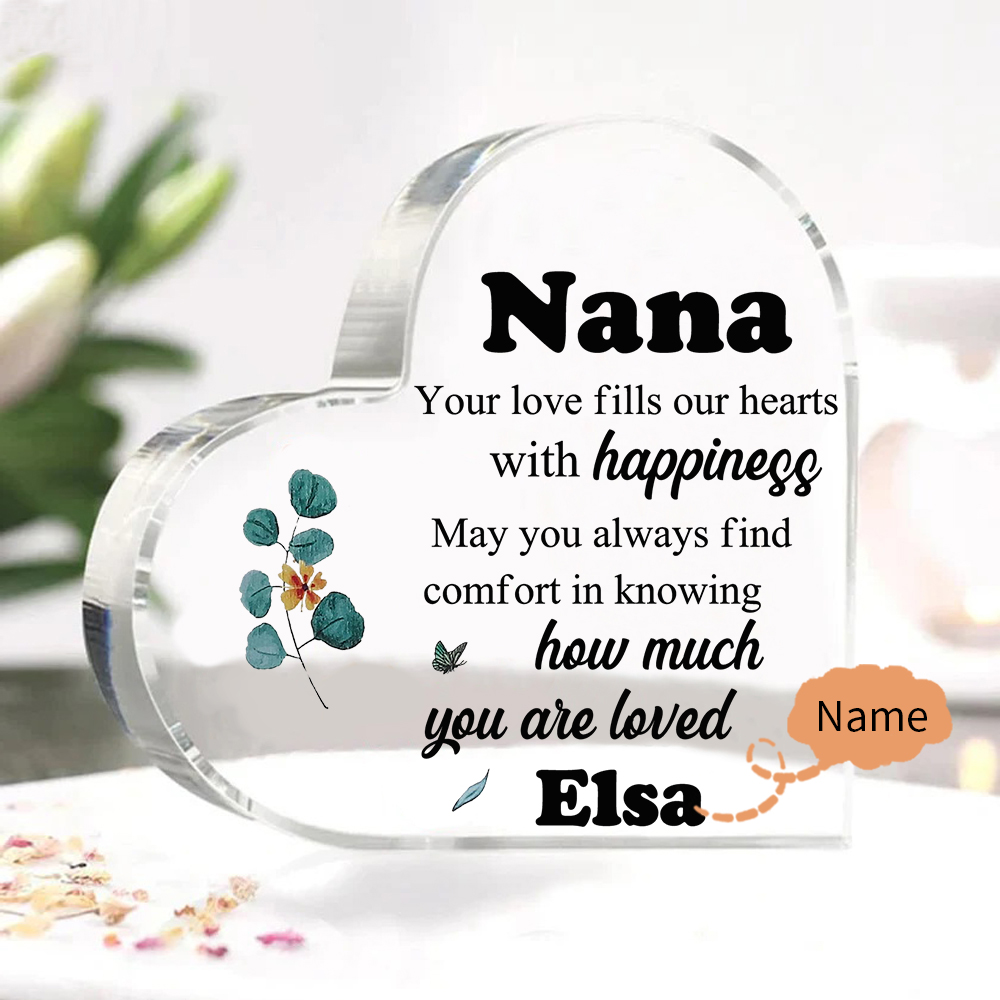 Personalised Acrylic Heart Keepsake with Name Heart Sign Special Gift for Nana-Jessemade AU