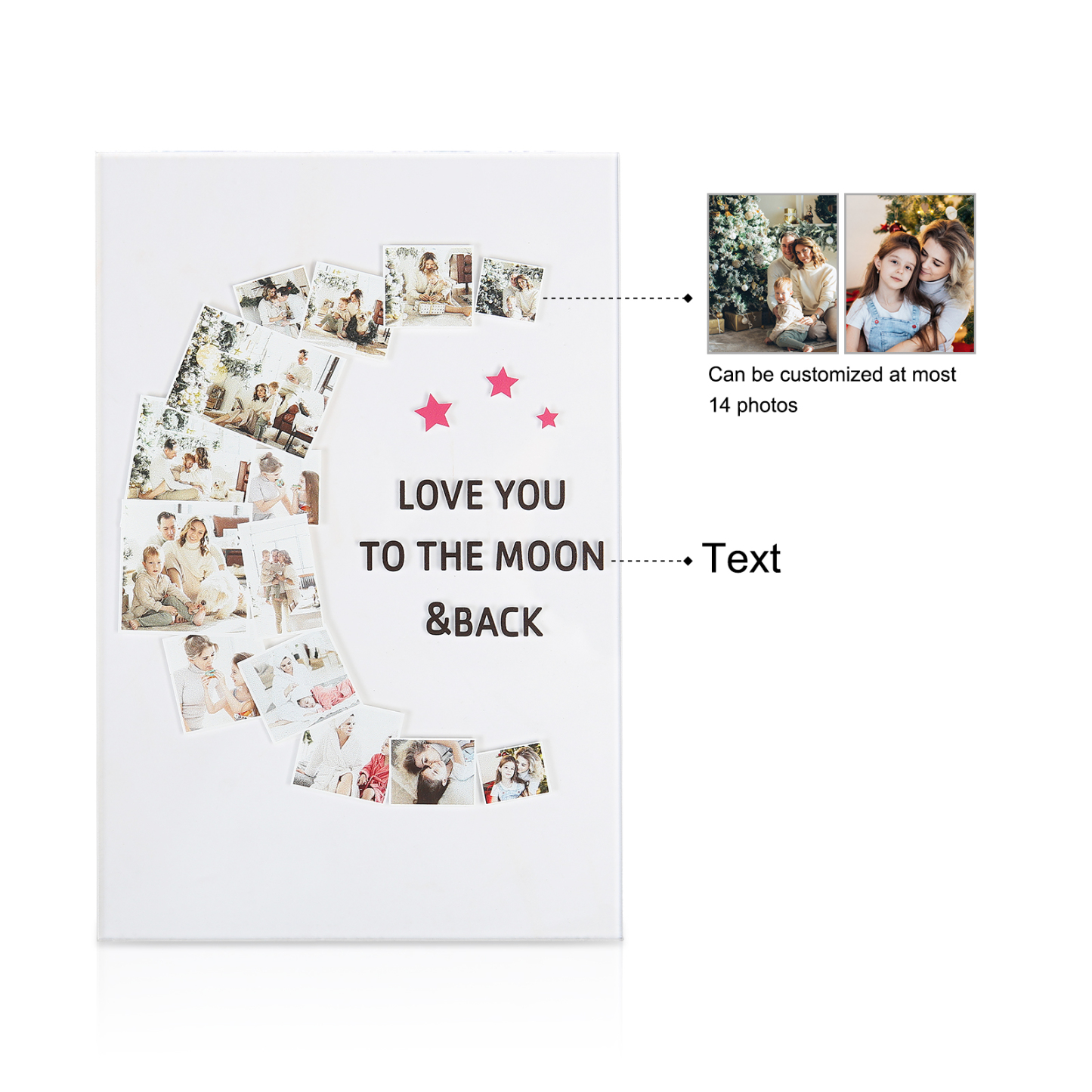 Personalised Family Photo Night Light Ornament Custom 14 Photos Bedroom Decor Home Decoration LED Light Personalised Photo Ornament-Jessemade AU