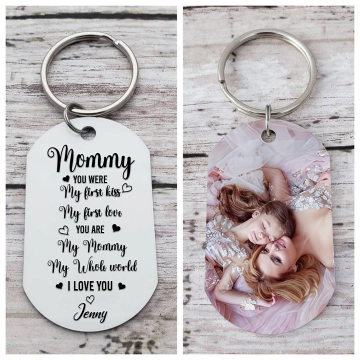 Personalised Photo & Name Keychain Gifts for Mommy/Mummy - You Are My First Kiss, My First Love, My Whole World-Jessemade AU