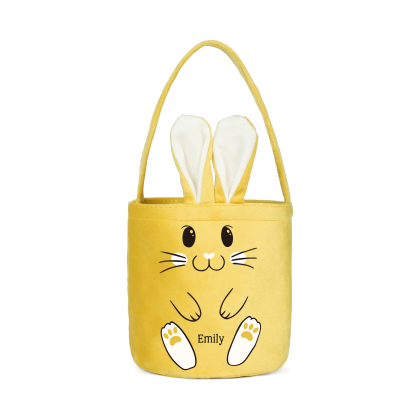 Personalised Bunny Tote Bag Customised With Name Bucket Bag Bunny Basket Easter Gifts-Jessemade AU