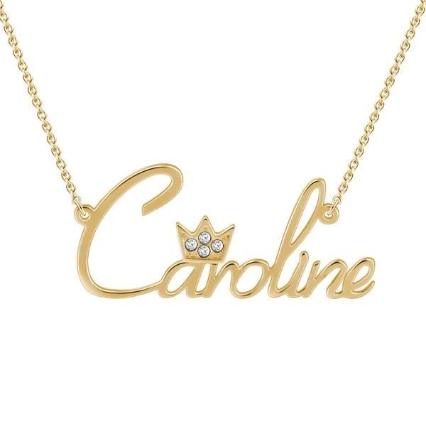 Personalised Crown Necklace Custom 1 Name Necklace Gift For Women-Jessemade AU