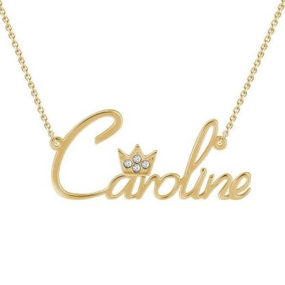 Personalised Crown Necklace Custom 1 Name Necklace Gift For Women-Jessemade AU