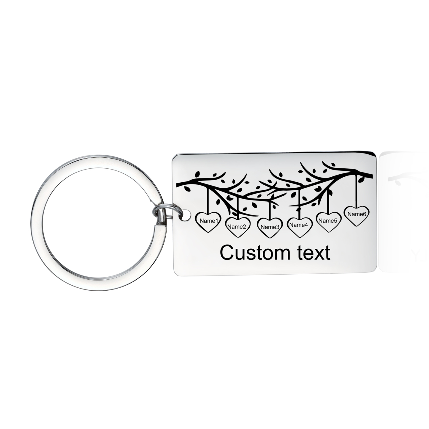 Custom Family Tree Keychain with 6 Names Personalised Dog Tag keyring-Jessemade AU