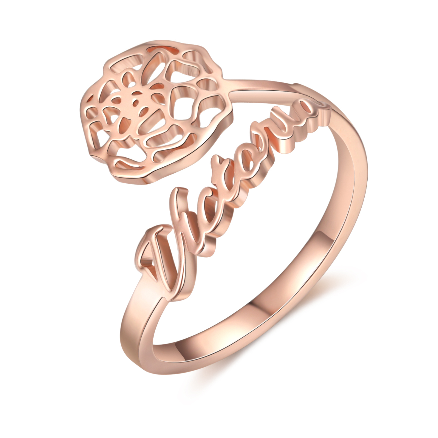 Personalised October Birth Flower Ring With Name Gifts For Her-Jessemade AU