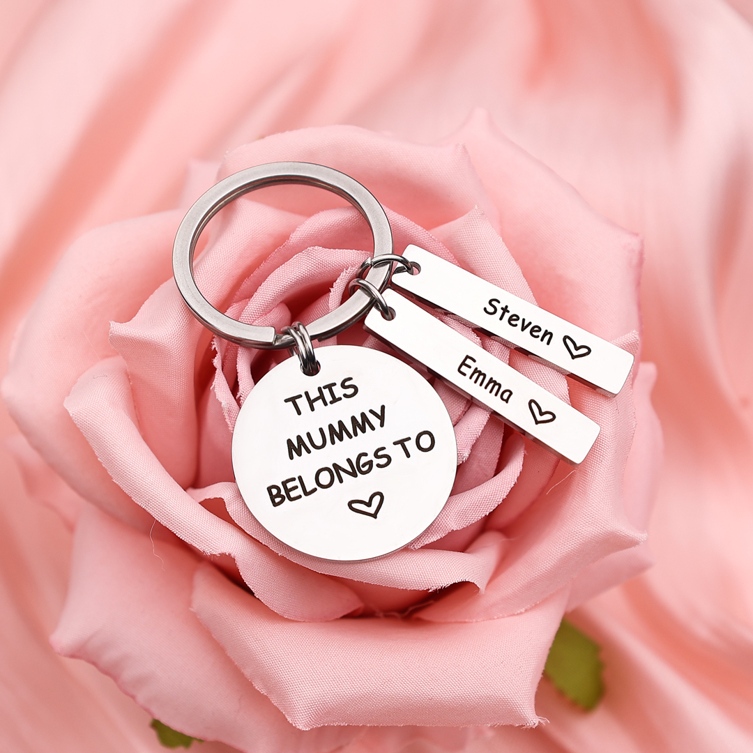 3 Names - Personalised Name Keychain Stainless Steel Keychain Special Gift for Mommy/Mummy-Jessemade AU