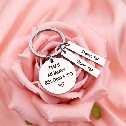 3 Names - Personalised Name Keychain Stainless Steel Keychain Special Gift for Mommy/Mummy-Jessemade AU