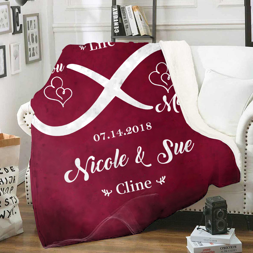 Personalised Couple Blanket Customised 2 Names & Date Blanket Gift for Him/Her - You Are The Best Part Of My Life-Jessemade AU