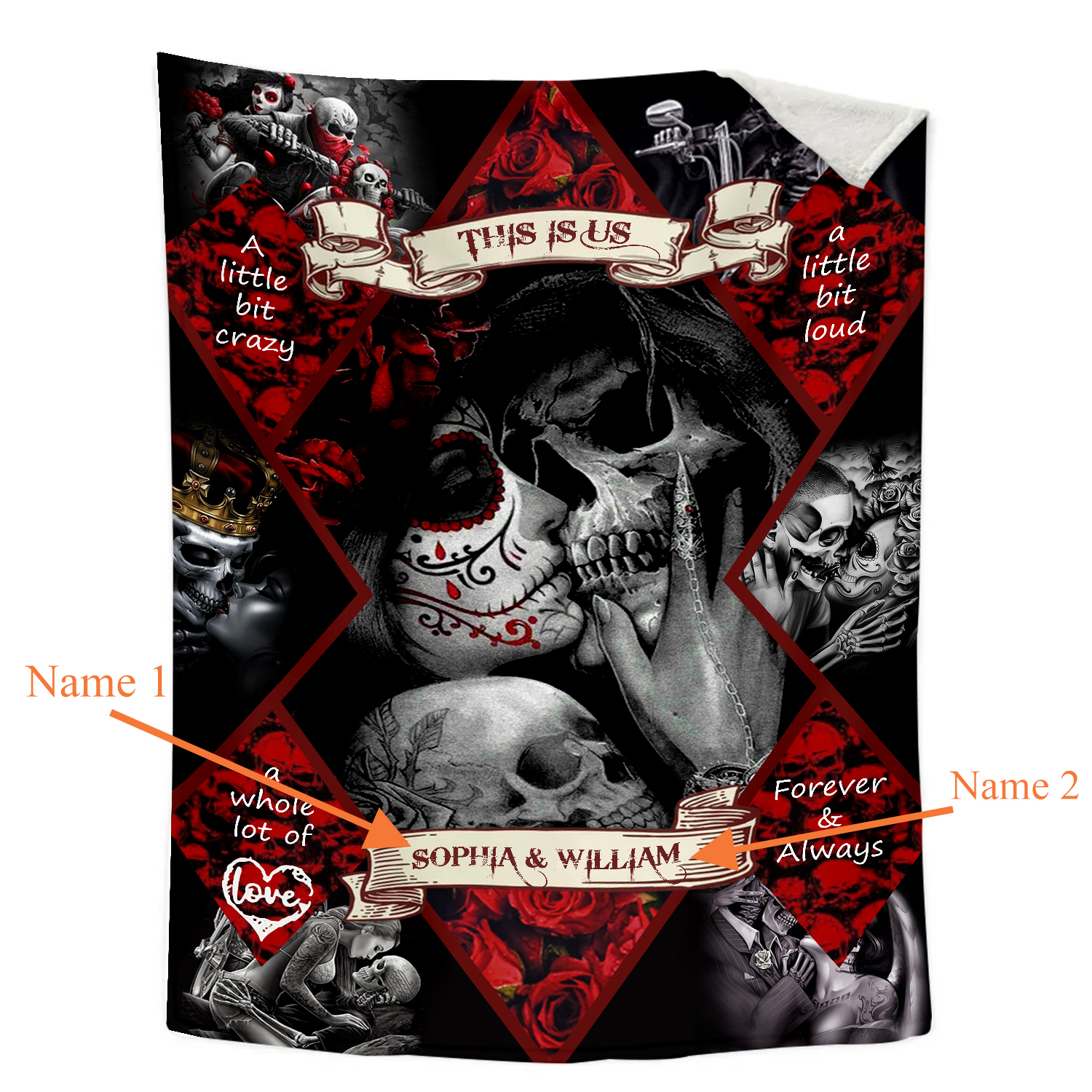 Personalised Couple Blanket Customised 2 Names Blanket Valentine's Day Anniversary Gift for Couples-Jessemade AU