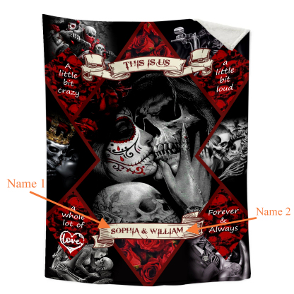 Personalised Couple Blanket Customised 2 Names Blanket Valentine's Day Anniversary Gift for Couples-Jessemade AU