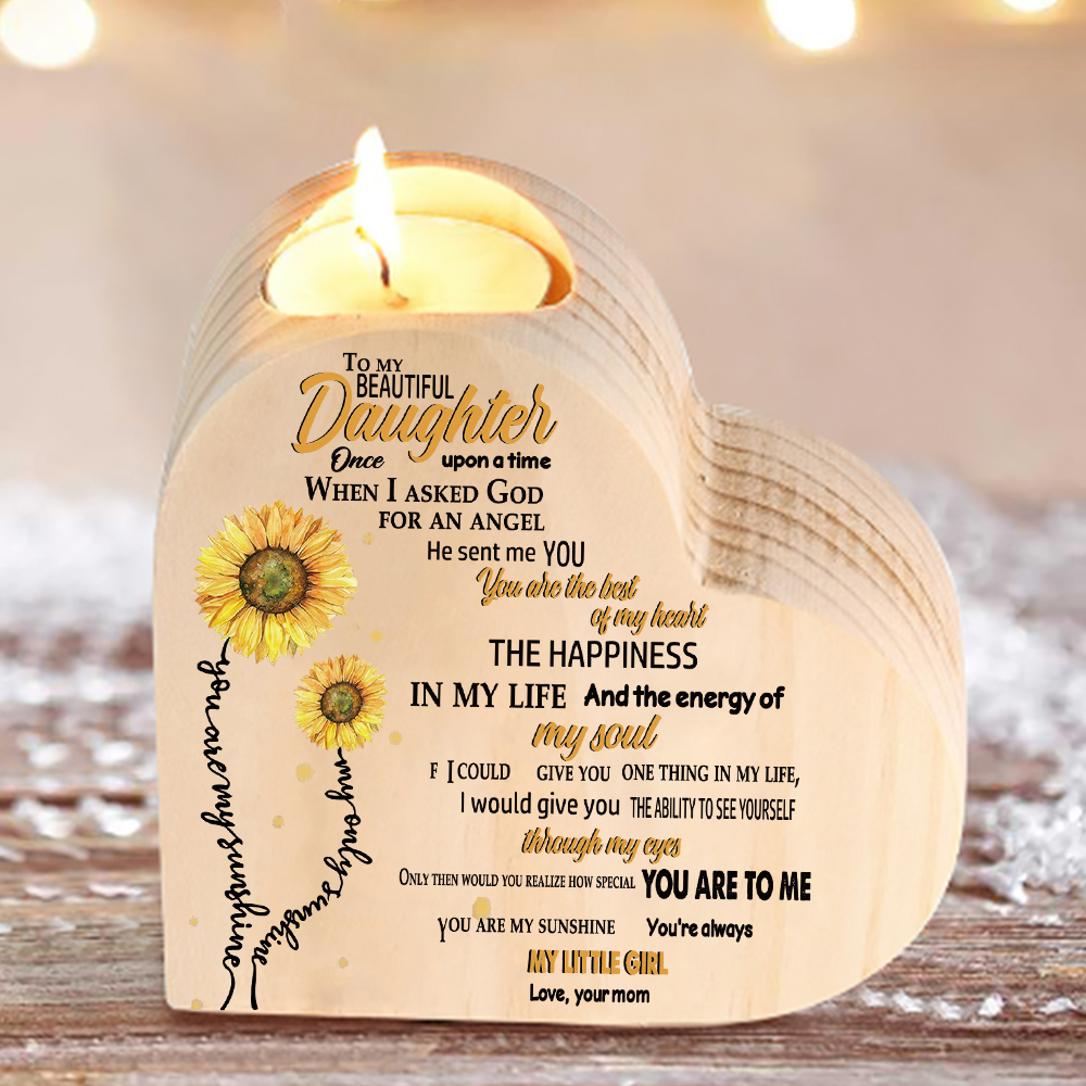 To My Daughter Wooden Candle Holder "You Are My Sunshine" Gifts For Daughter-Jessemade AU