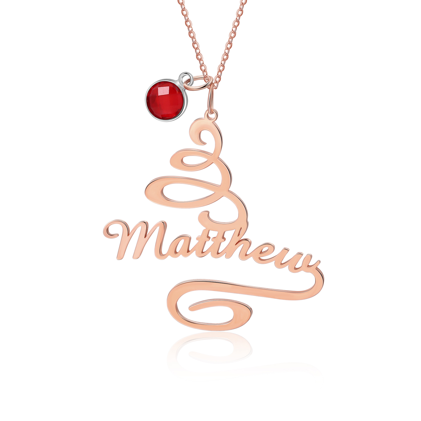 Personalised Name Necklace Custom 1 Birthstone Christmas Tree Necklace for Her-Jessemade AU