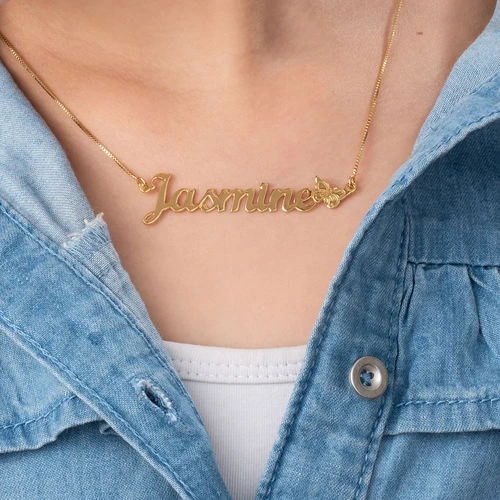 Personalised Butterfly Necklace Custom 1 Name Necklace Gift For Women-Jessemade AU