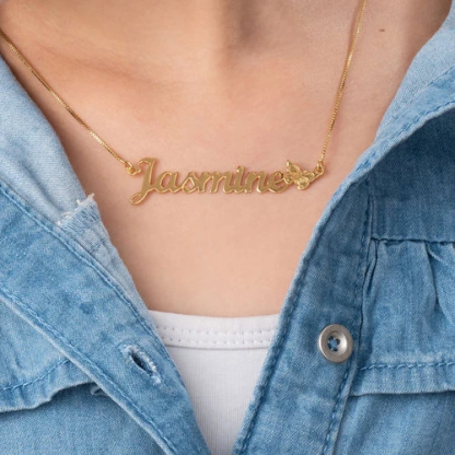 Personalised Butterfly Necklace Custom 1 Name Necklace Gift For Women-Jessemade AU