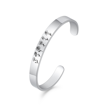 Personalised 6 Birth Flowers Women's Bracelet-Jessemade AU