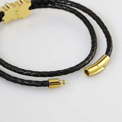 Personalised Braided Rope Men's Bracelet With 2 Names Gift For Father-Jessemade AU