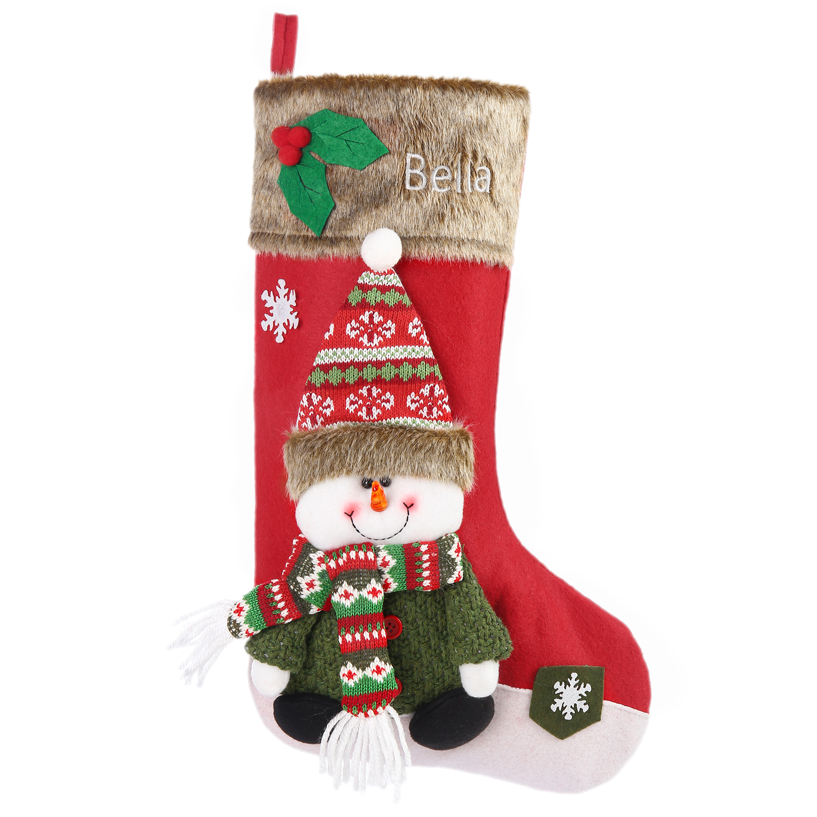Personalised Christmas Stockings Ornaments Custom 1 Name Christmas Socks Gifts for Family Friends-Jessemade AU