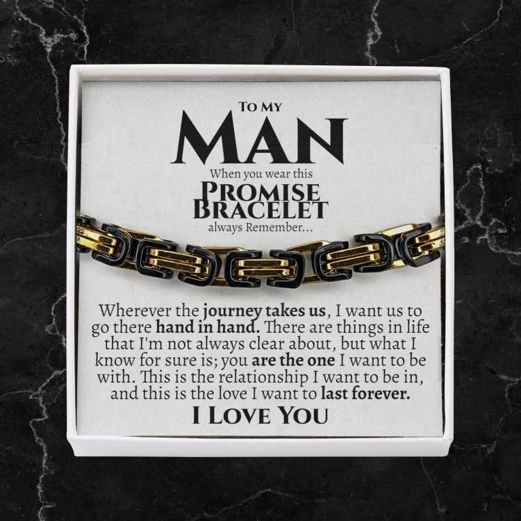 To My Man I LOVE YOU Cuban Link Bracelet Stainless Steel Bracelet Romantic Gift-Jessemade AU