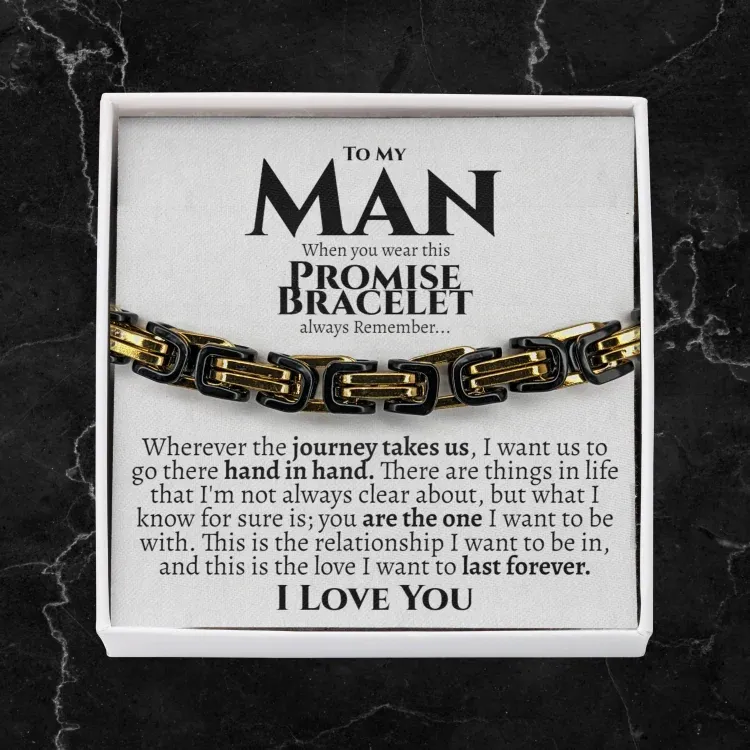 To My Man I LOVE YOU Cuban Link Bracelet Stainless Steel Bracelet Romantic Gift-Jessemade AU