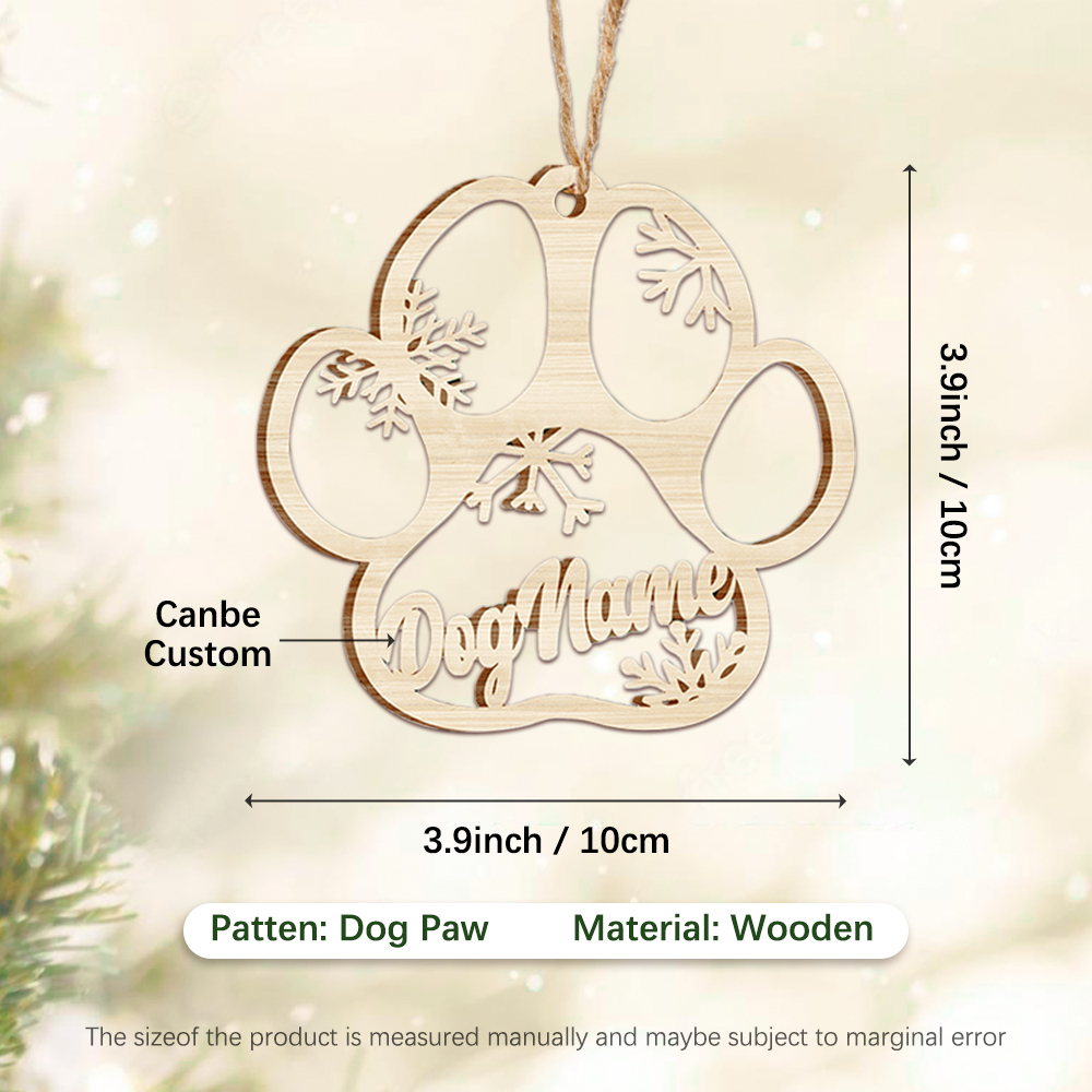 Personalised Wooden Paw Ornament Custom Name Christmas Pet Gifts-Jessemade AU