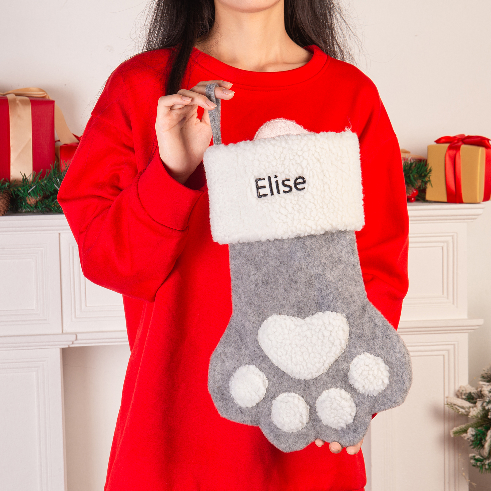 Personalised Christmas Stockings Ornaments Custom 1 Name Christmas Gifts for Family Friends-Jessemade AU