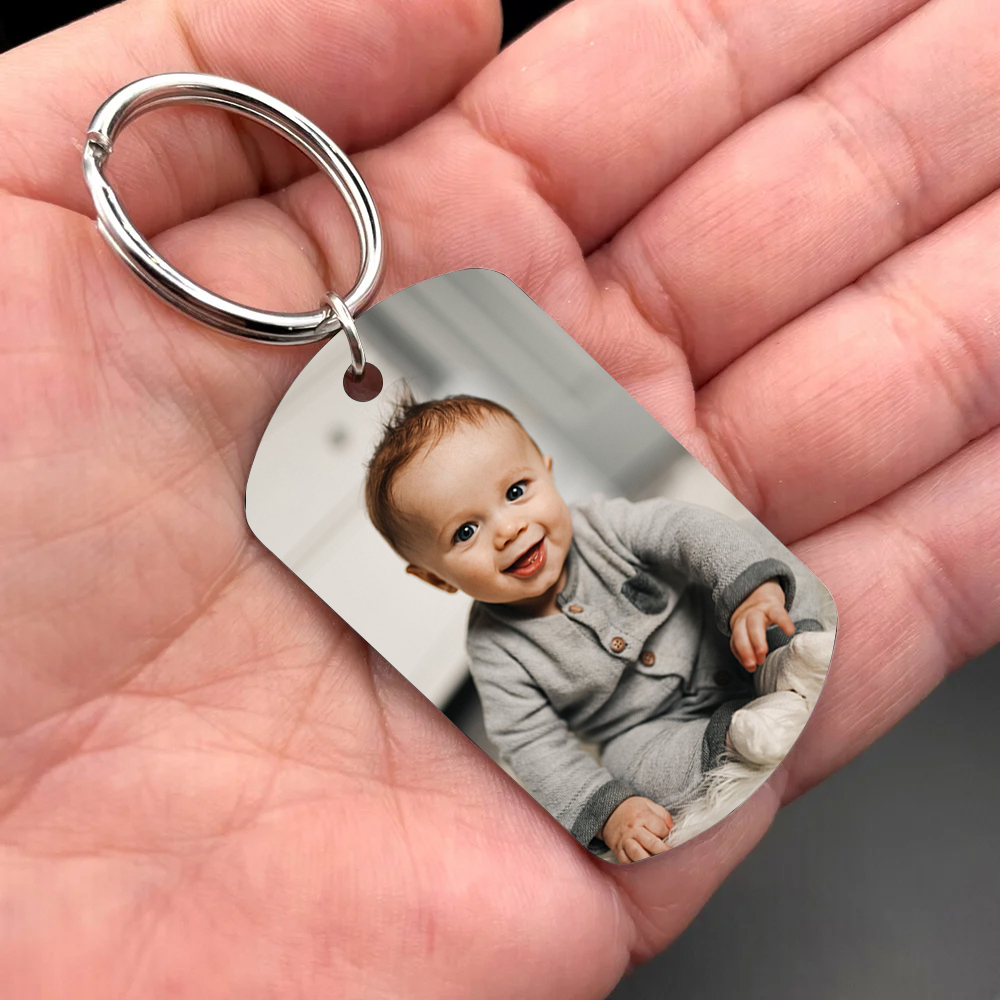 Customised Photo Keychain Engrave Name Father Keychain - My Dad is My Hero-Jessemade AU