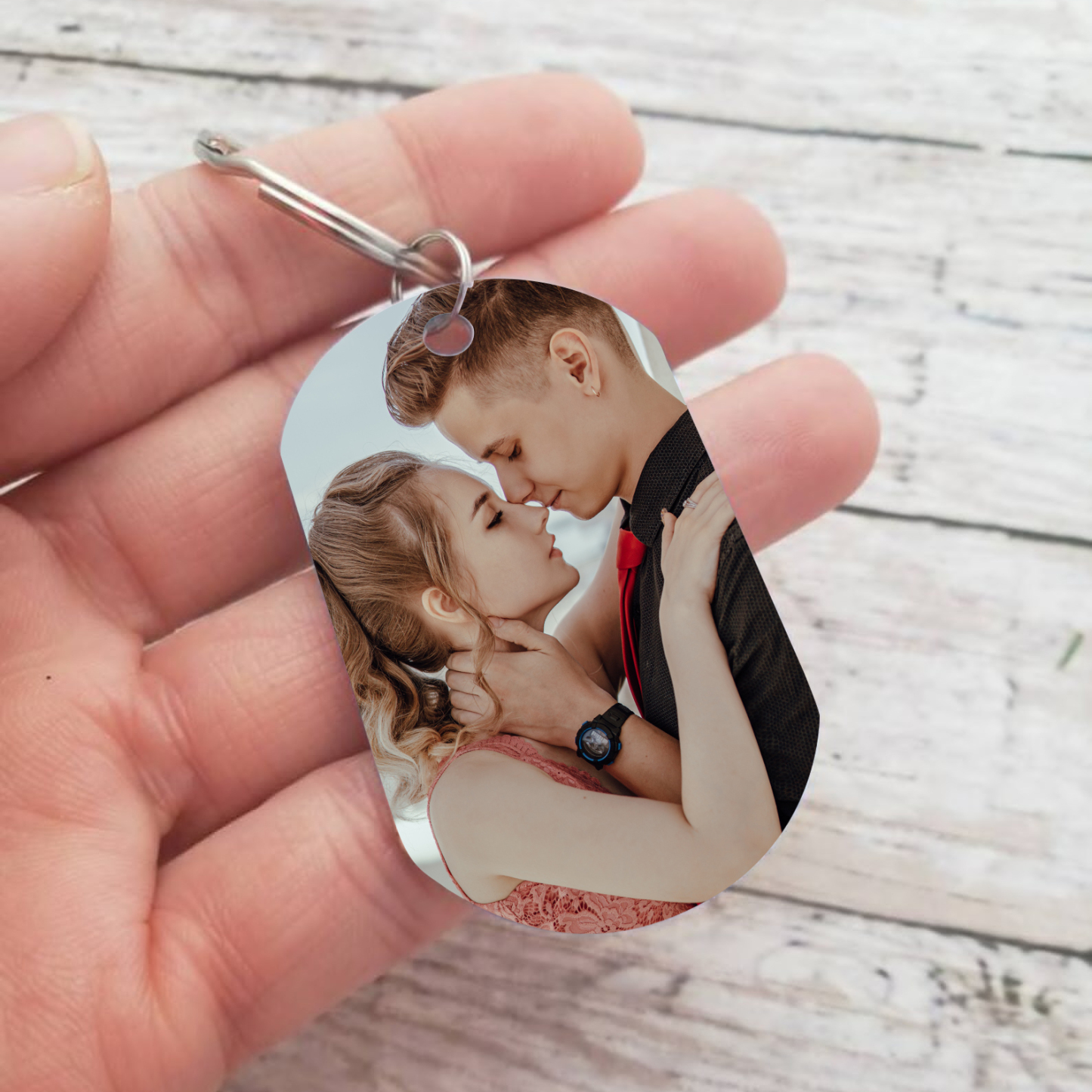 Personalised Couple Photo Keychain Custom 2 Names & Text & Year Keyring Pinky Swear Gift for Him/Her-Jessemade AU
