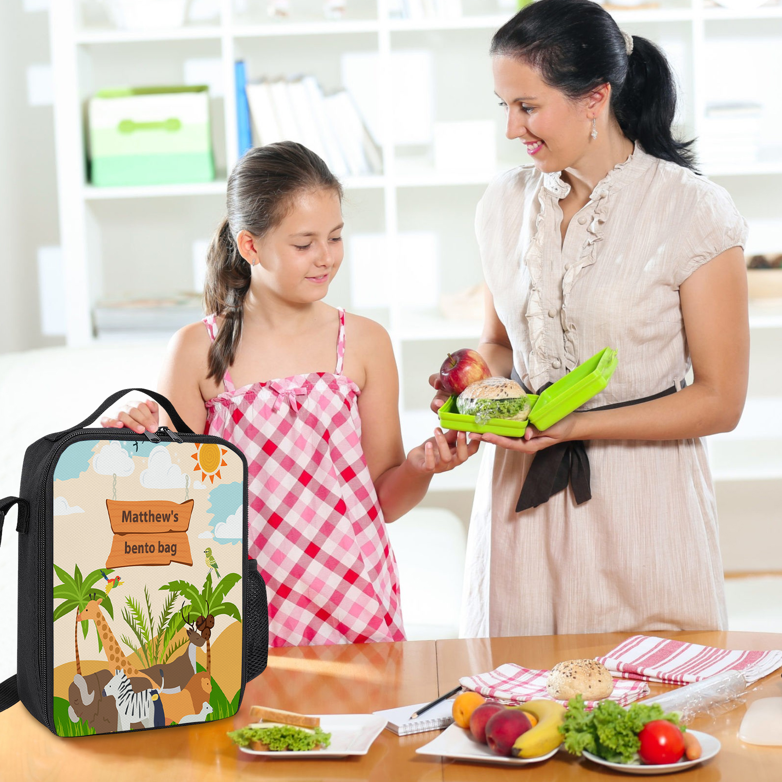 Custom Name Lunch Bag Personalised Forest Park Lunch Box Gifts for Kids-Jessemade AU