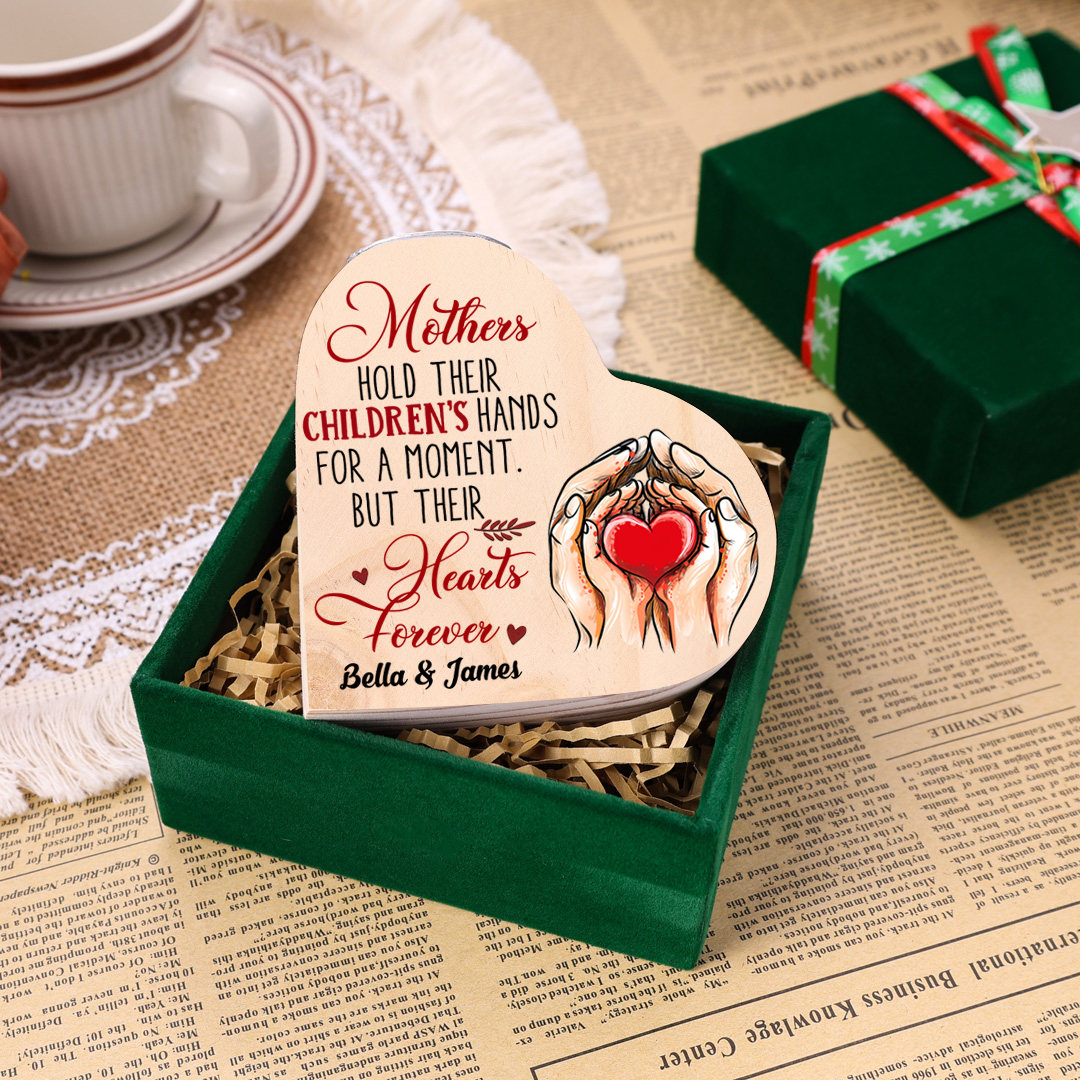 Mother Hold Children Personalised Heart Candle Holder Wooden Candlestick Mothers Gifts-Jessemade AU