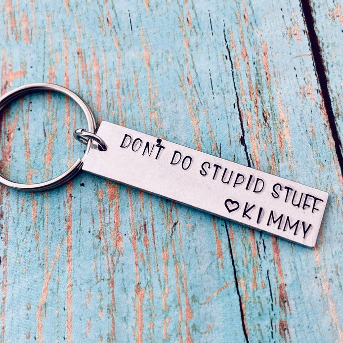 Don't Do Stupid Personalised Funny Keychain Gifts For Kids-Jessemade AU