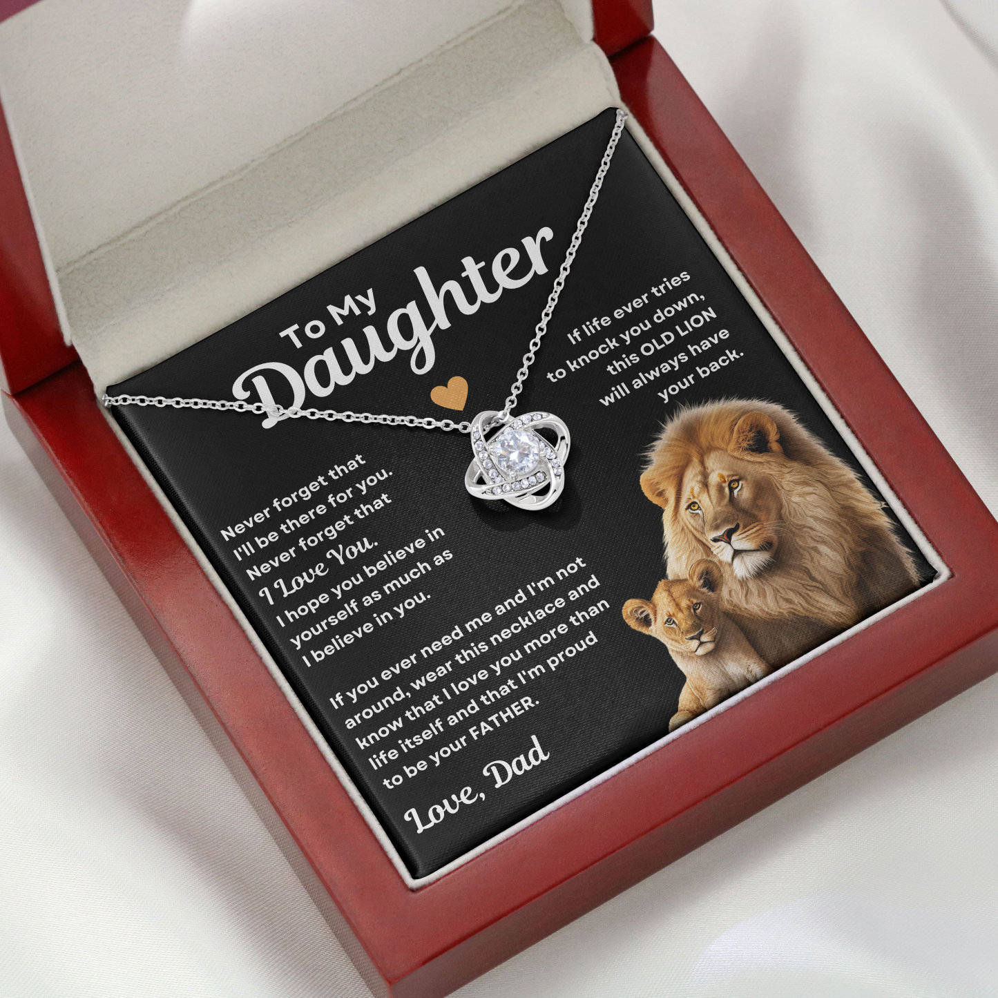 To My Daughter Love Knot Necklace Dad to Daughter Necklace Special Birthday Gift for Her - Never Forget That I'll Be There For You-Jessemade AU