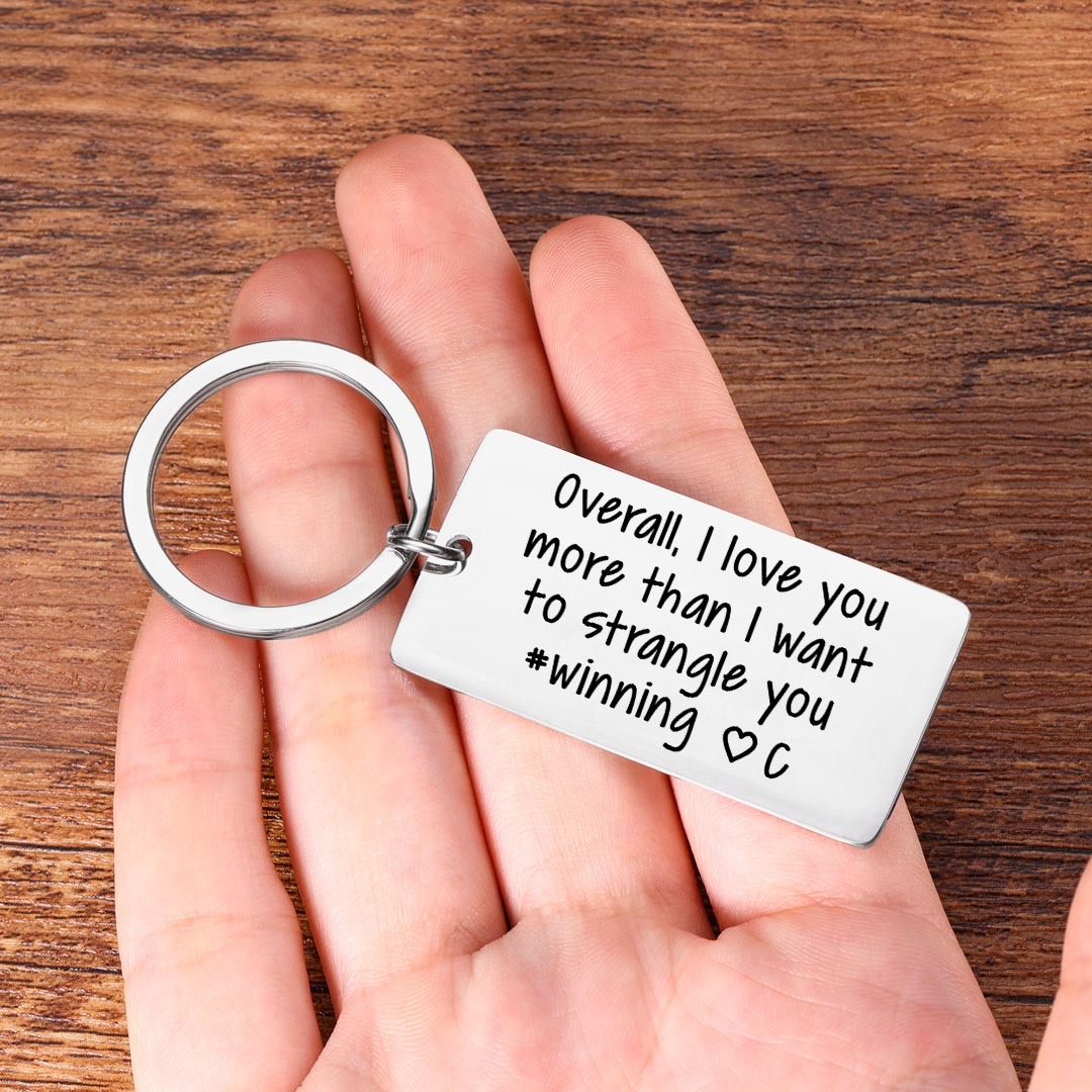 Personalised Letter Keychain Funny Keychain Stainless Steel Valentine's Day Gifts for Couples-Jessemade AU