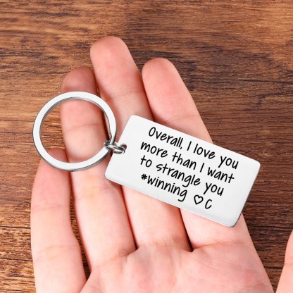 Personalised Letter Keychain Funny Keychain Stainless Steel Valentine's Day Gifts for Couples-Jessemade AU