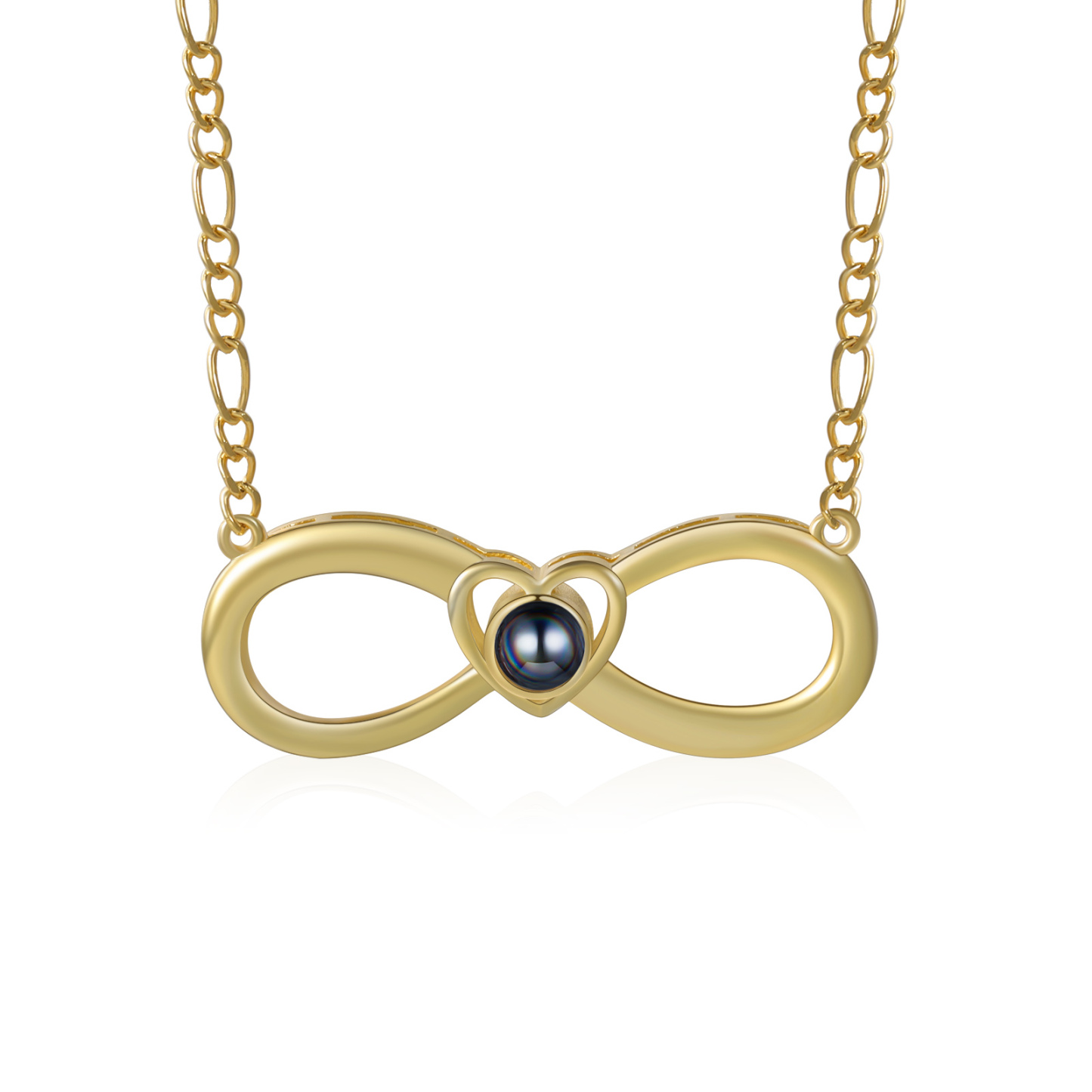 2 Names - Personalised Photo Projection Necklace Custom Name Infinity Love Necklace Gift for Her-Jessemade AU