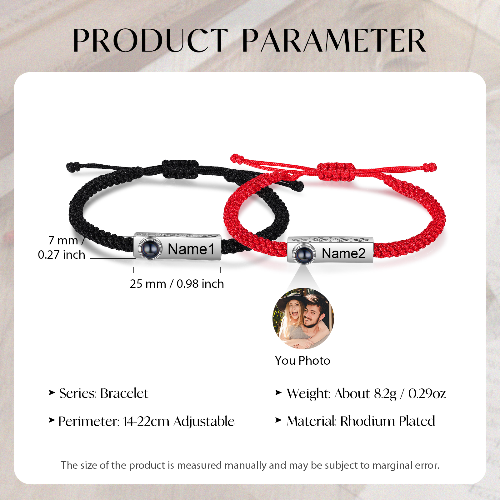 Personalised Projection Bracelet Custom Photo Couple Bracelet Creative Gift for Her-Jessemade AU