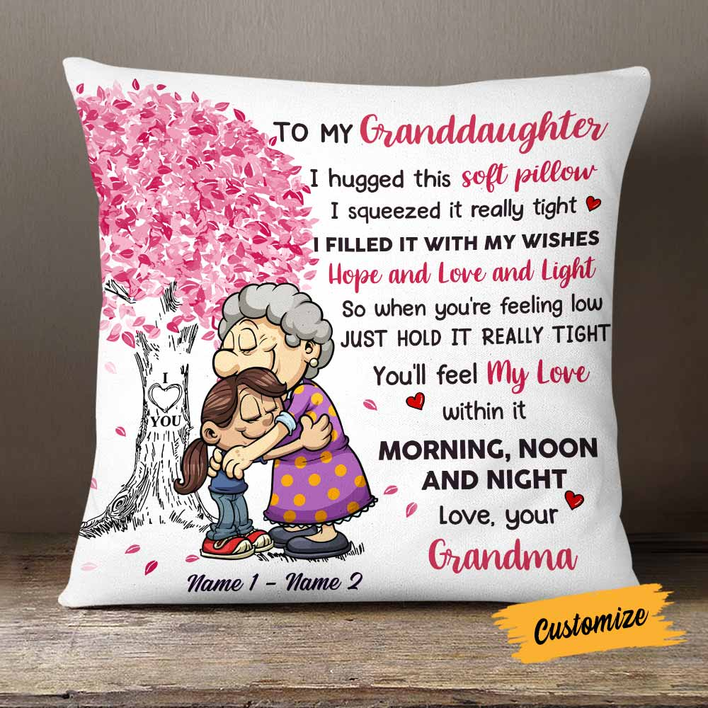 Grandma to Granddaughter, I filled it with my wishes hope and love and light Short Plush Pillow Case-Jessemade AU