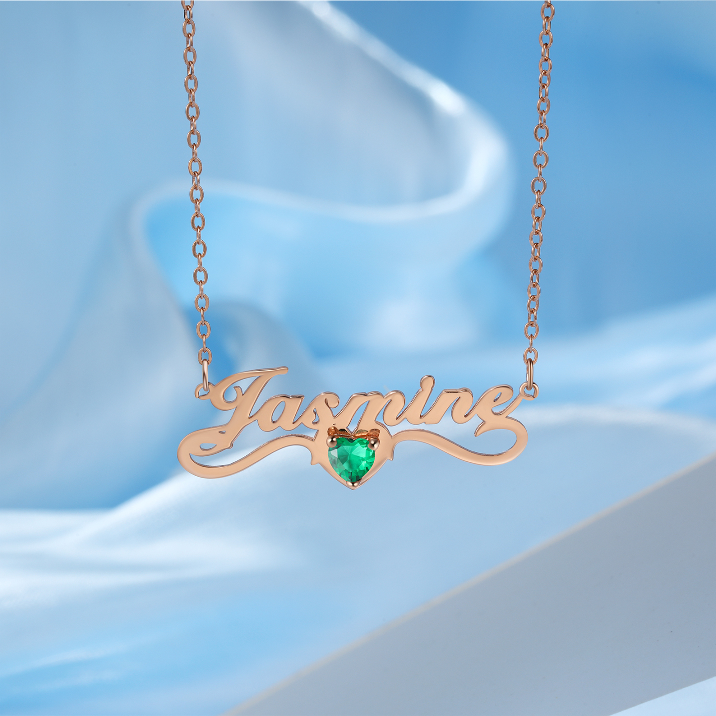 Personalised Women's Necklace Customised Name & Birthstone Necklace Birthday Gift for Her-Jessemade AU