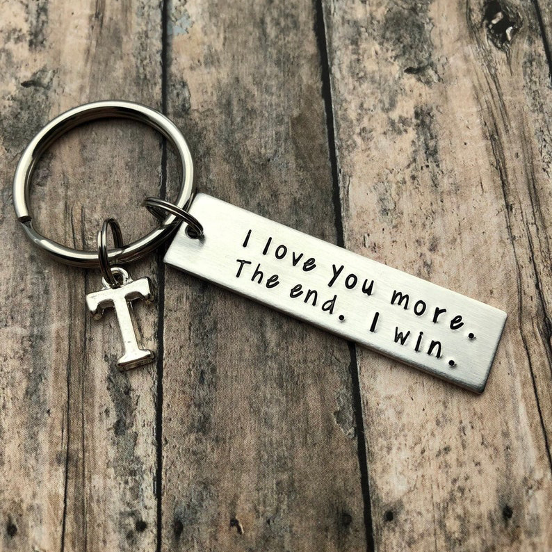 Personalised Initial Couple Keychain "I Love You More The End I Win"-Jessemade AU
