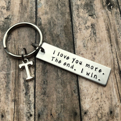 Personalised Initial Couple Keychain "I Love You More The End I Win"-Jessemade AU