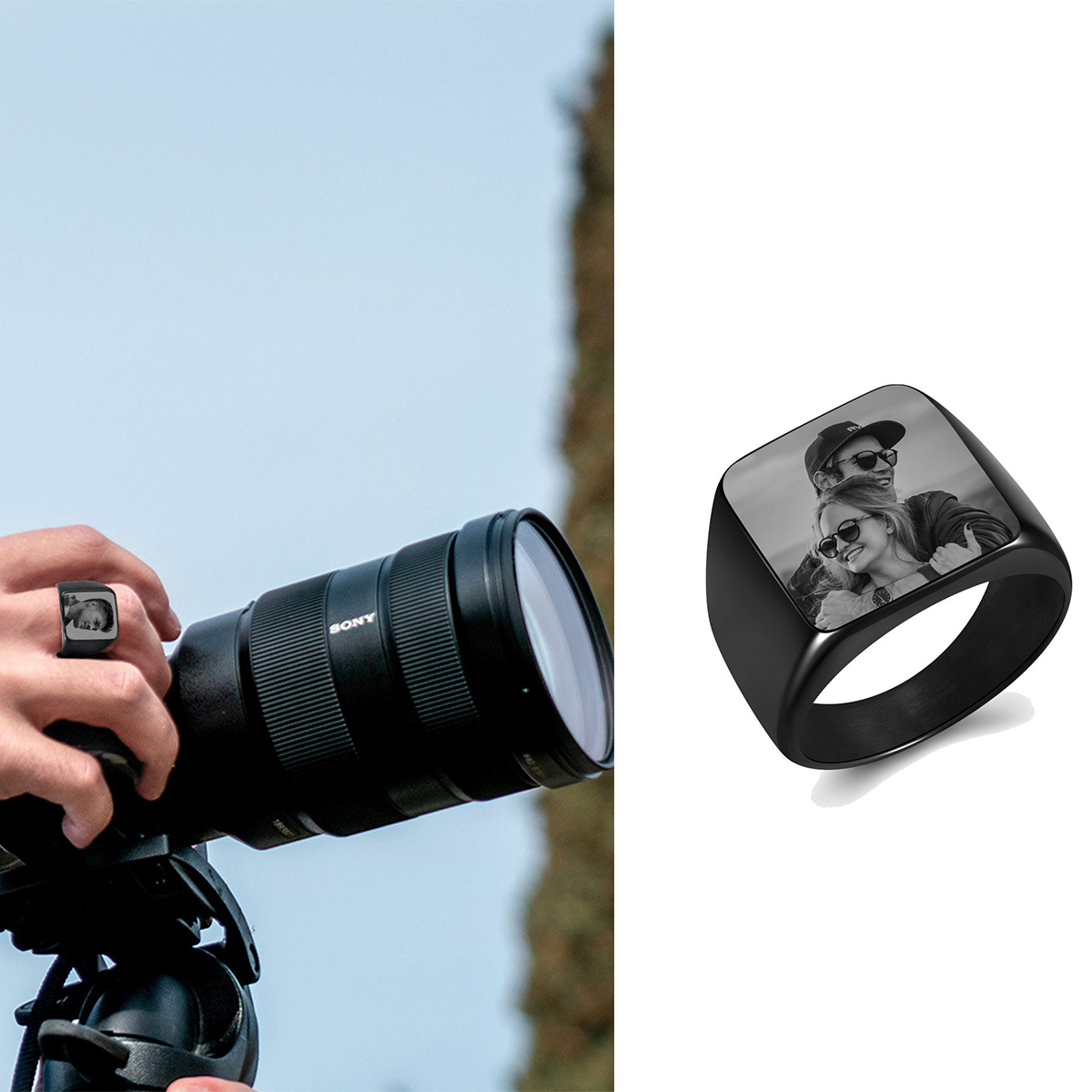 Personalised Photo Signet Ring Custom Photo Ring Gifts for Love One-Jessemade AU