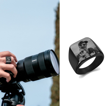 Personalised Photo Signet Ring Custom Photo Ring Gifts for Love One-Jessemade AU
