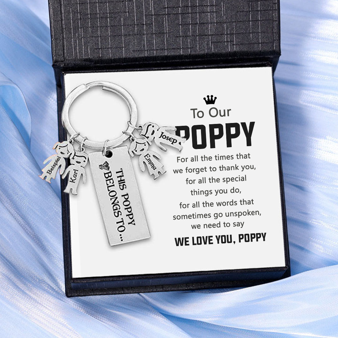 4 Names-Personalised 4 Children's Name Keychain-To My Dad-Gift Box Gift Card Set-Jessemade AU