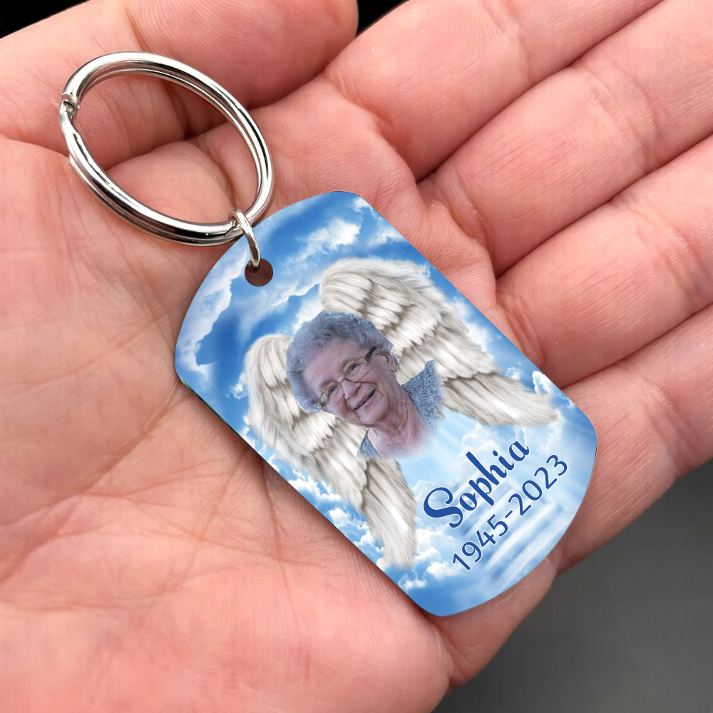 Personalised Photo Keychain Memorial Gift "A Big Piece of My Heart Lives in Heaven"-Jessemade AU