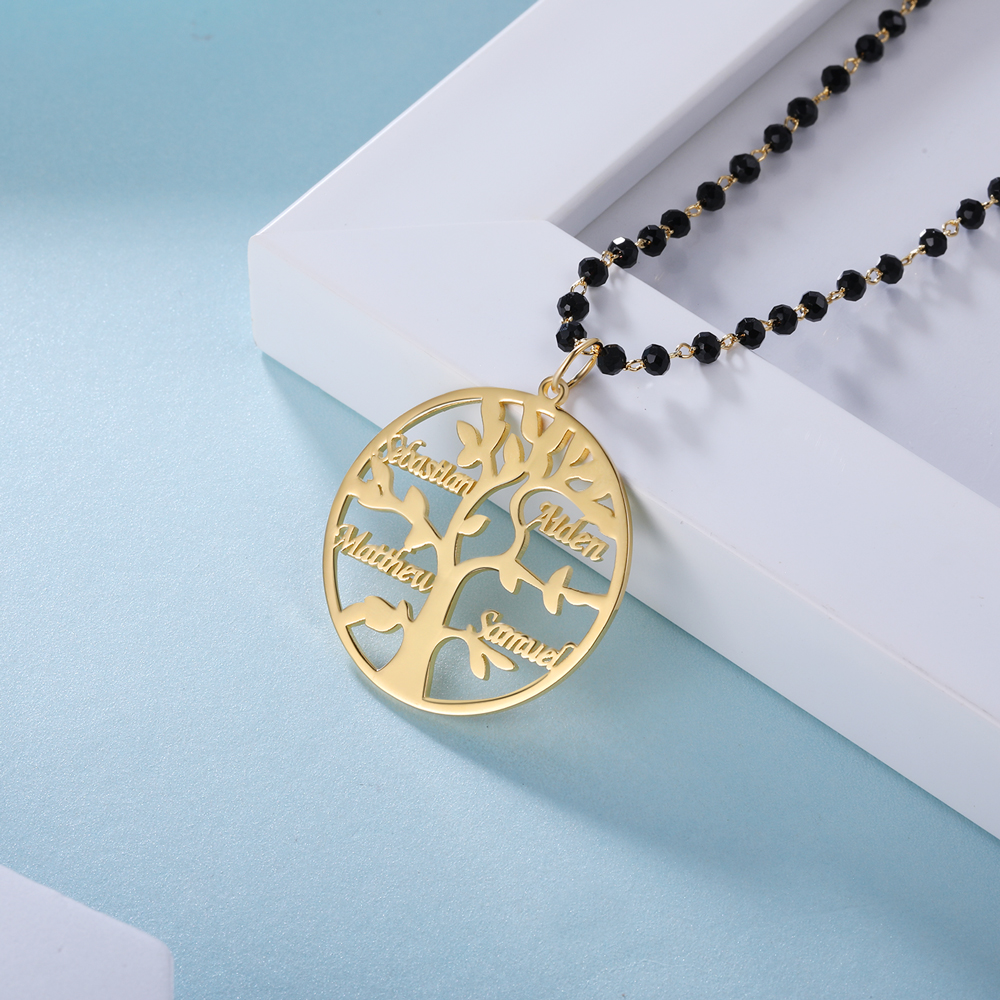 Personalised Family Tree Necklace Custom 4 Names Necklace Gift For Mother-Jessemade AU