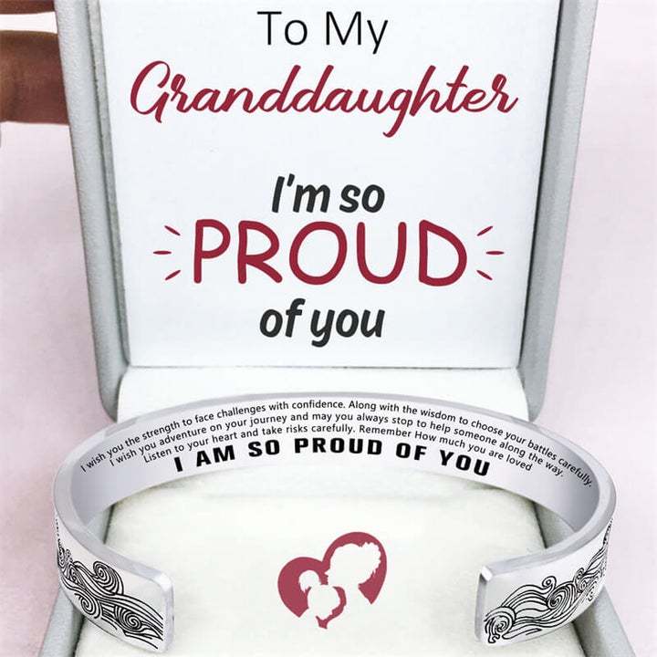 To My Granddaughter, Remember How much you are loved, Cuff Bangle Bracelet Gifts For Her-Jessemade AU