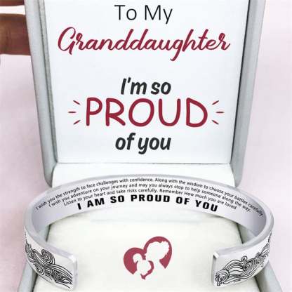 To My Granddaughter, Remember How much you are loved, Cuff Bangle Bracelet Gifts For Her-Jessemade AU