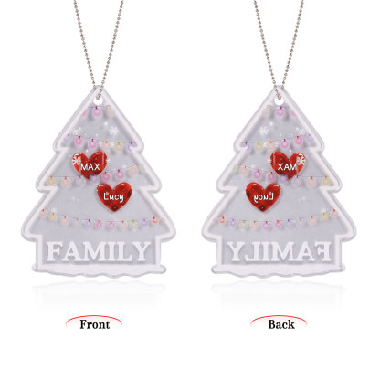 2 Names - Personalised Acrylic Christmas Ornaments Customised Text & Name Xmas Pendant Gifts for Family Friends-Jessemade AU