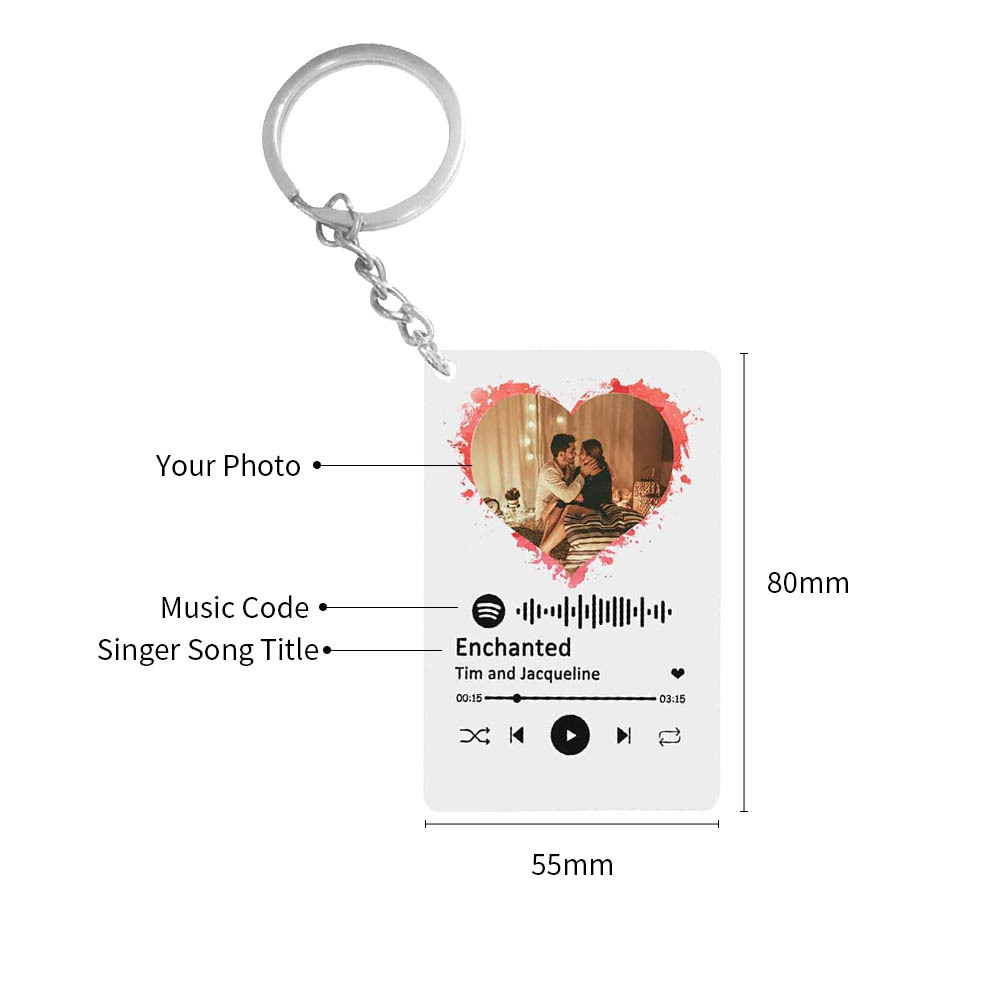 Personalised Spotify Code Keychain Custom 1 photo-Jessemade AU