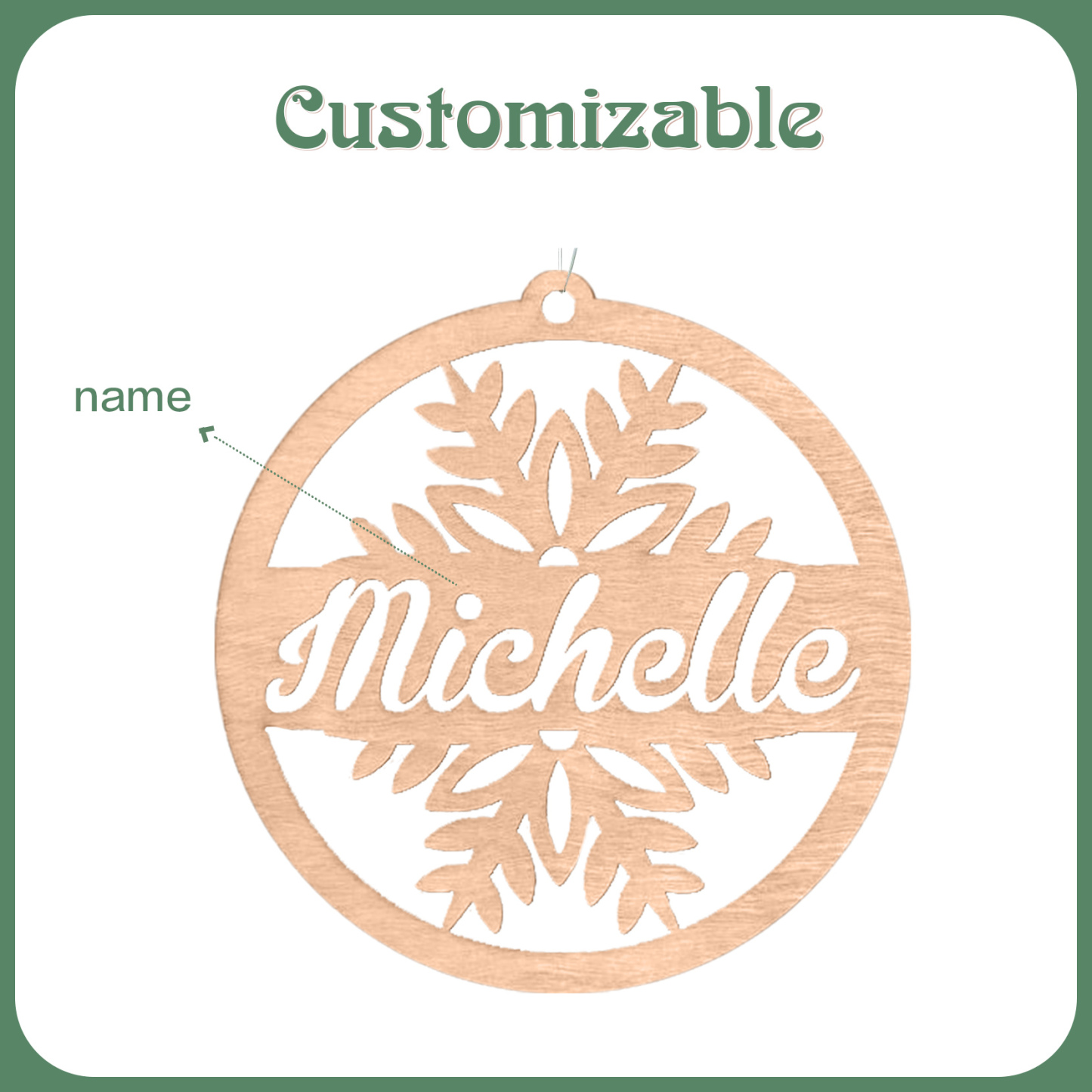 Customised Name Christmas Ornaments Snowflake Circle Ornament Personalised Gifts for Family Friends-Jessemade AU