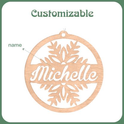 Customised Name Christmas Ornaments Snowflake Circle Ornament Personalised Gifts for Family Friends-Jessemade AU