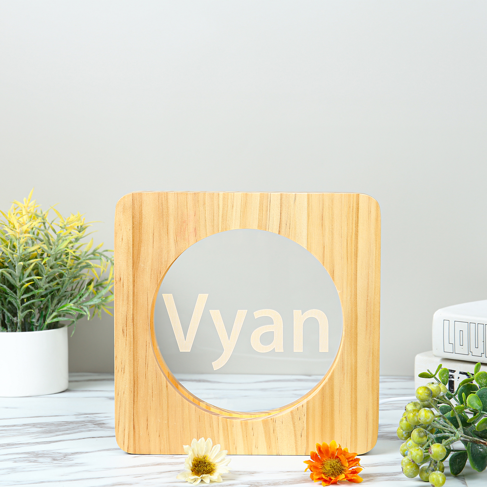 Name Night Light Ornament For Her Personalised Name Bedroom Decor Home Decoration LED Light Personalised Photo Ornament-Jessemade AU